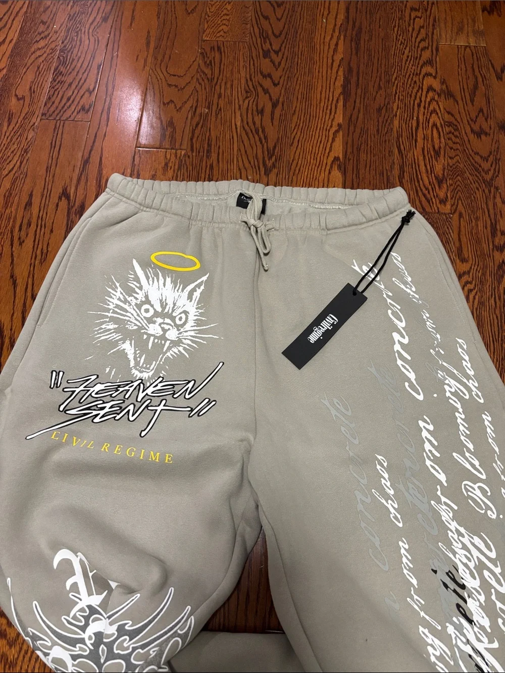 Civil Regime No Mercy Ash Gray Sweatpants Joggers Size: Large NWT oversized - Picture 7 of 8
